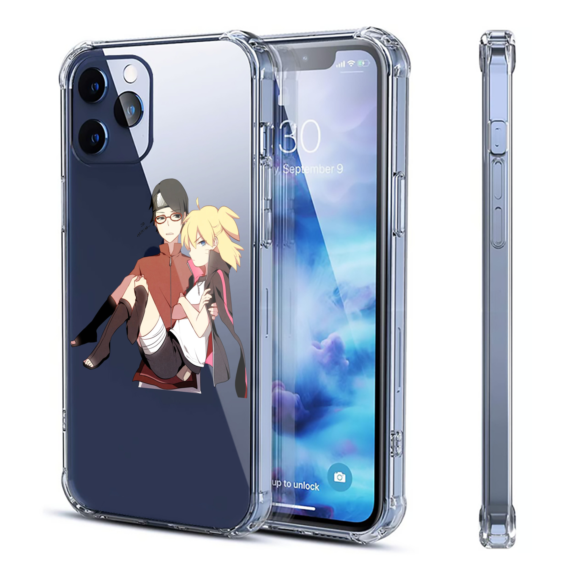 （画像用） NARUTO -ナルト- うちは サラダ Uchiha Sarada 【iPhone 12シリーズ対応】透明スマホケース（クリアソフトケース）